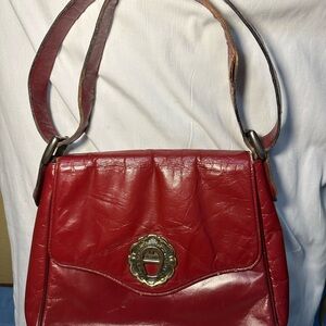 Vintage Etienne Aigner Burgundy Leather Shoulder Bag Handbag Purse